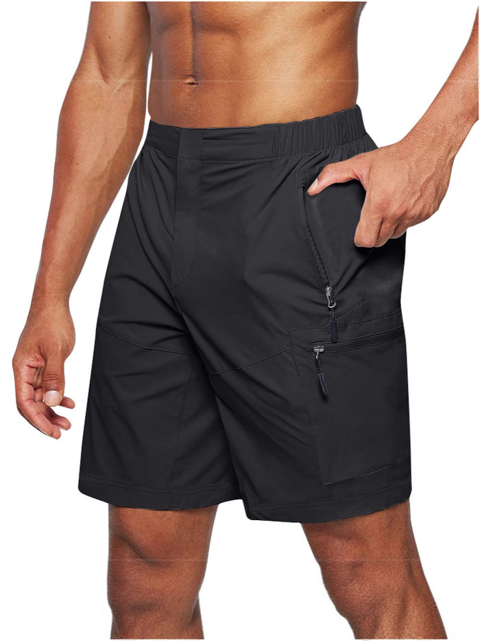 Men's cargo shorts with quick-drying fabric and multi-flap pocket styling shown in a clear product image for shoppers - view.