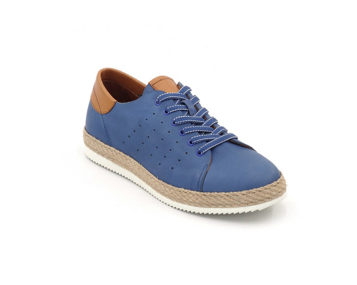 Men's Genuine Leather Blue Sport Shoes Casual Footwear - foxberryparkproducts