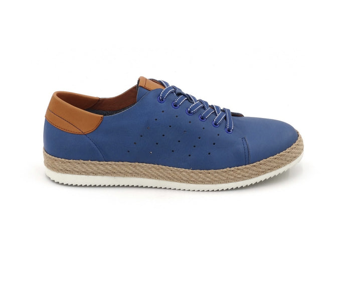 Men's Genuine Leather Blue Sport Shoes Casual Footwear - foxberryparkproducts