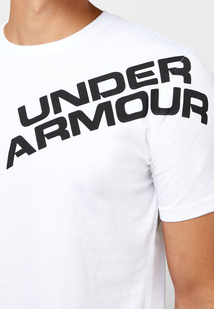 Men's UA Wordmark Shoulder Short Sleeve 1344227-100