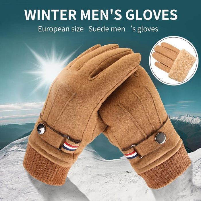 Men's Winter Gloves Suede Warm Split Finger Gloves - foxberryparkproducts
