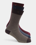 Mercerised Cotton Crew Length Socks Pack of 3 - Waldemar