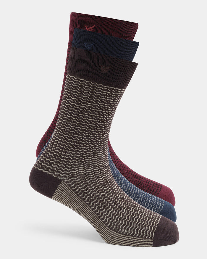Mercerised Cotton Crew Length Socks Pack of 3 - Waldemar