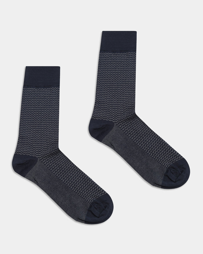 Mercerised Cotton Crew Length Socks Pack of 3 - Waldemar