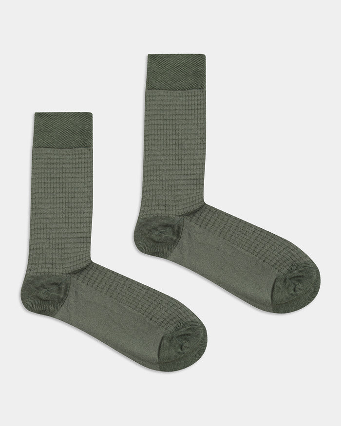 Mercerised Cotton Crew Length Socks Pack of 3 - Wendelin