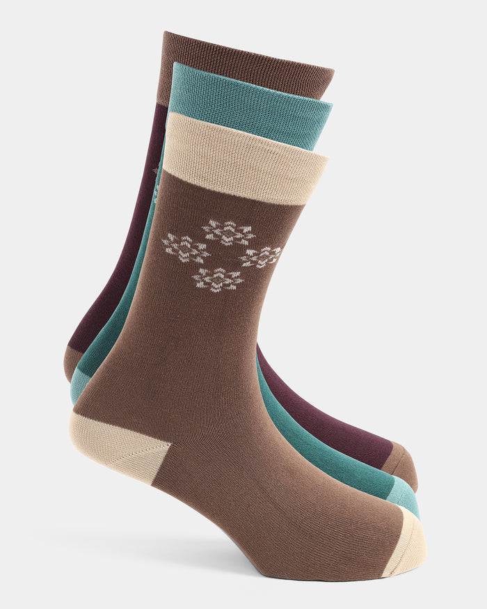 Mercerised Cotton Crew Length Socks Pack of 3 - Wodow