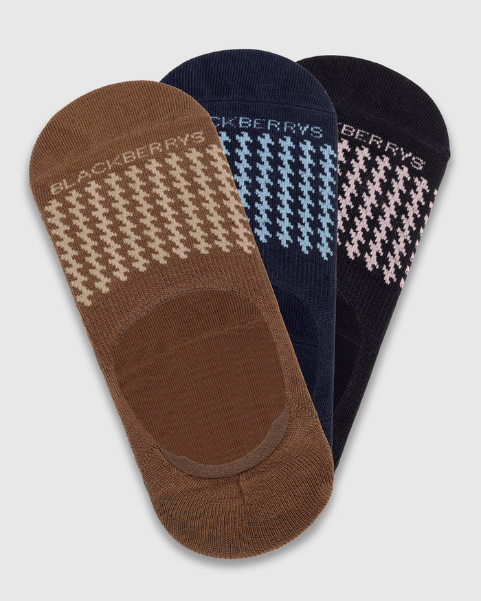 Mercerised Cotton Sneaker Socks Pack of 3 - Ware