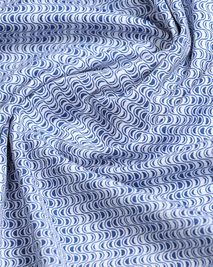 Mid Blue Printed Polo - Zap