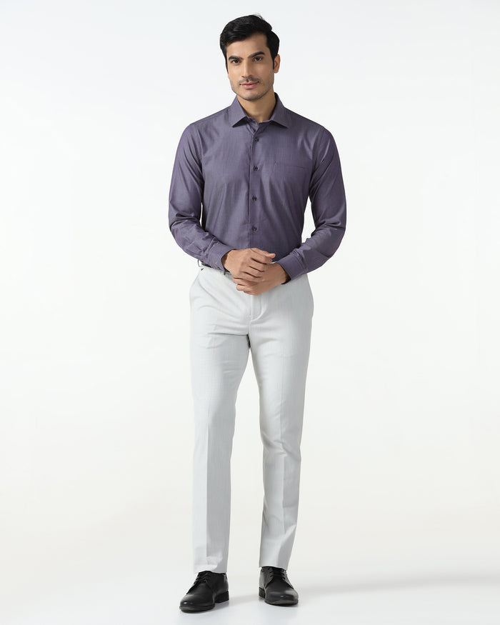 Mid Blue Textured Shirt - Ryan