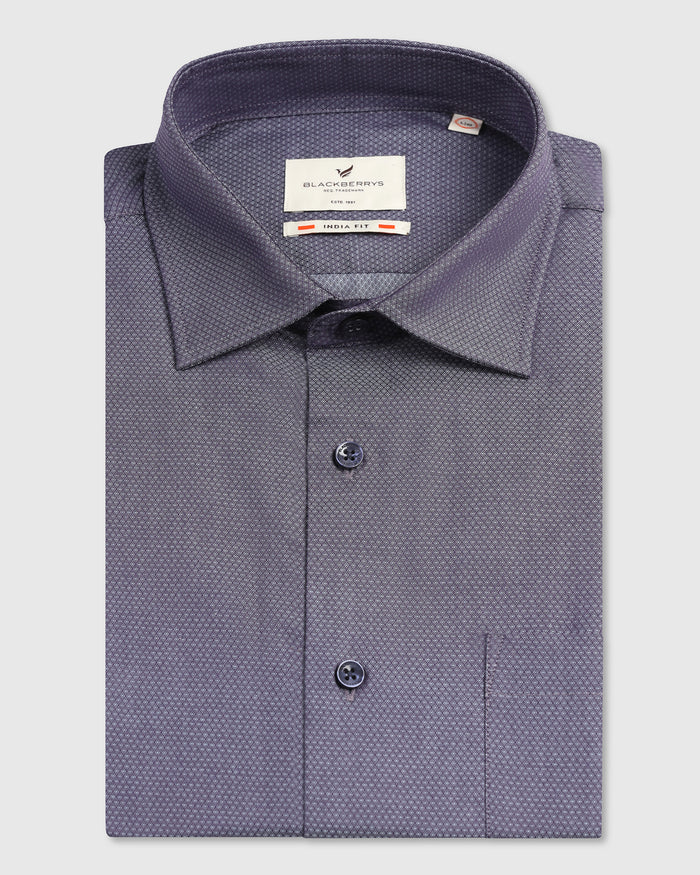 Mid Blue Textured Shirt - Ryan