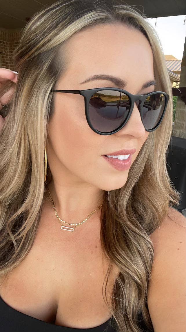 Midnight - Women's Polarized Medium Horn Sunglasses