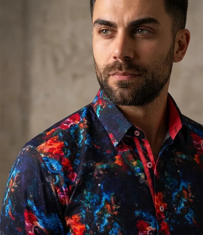 Midnight Sky Print Pure Cotton Shirt