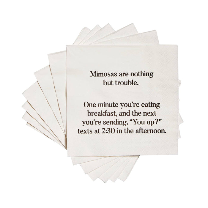 Mimosas are nothing but trouble funny Cocktail Napkins