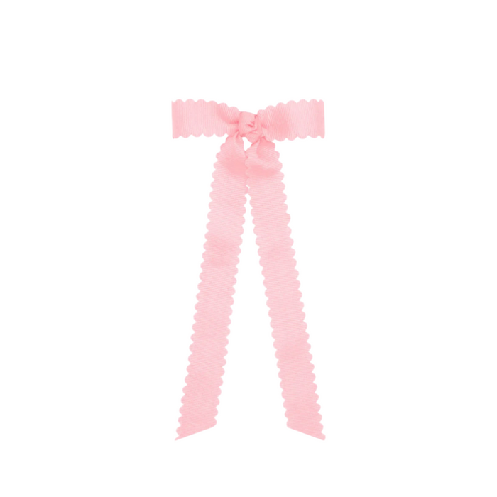 Mini Grosgrain Bowtie with Scalloped Edge, Knot Wrap, and Streamer Tails