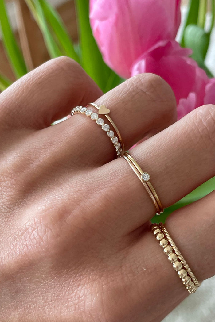 Mini Heart Ring - 14k Yellow Gold