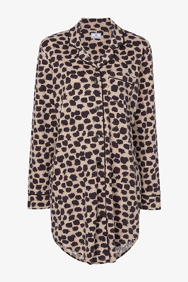 Packshot image of the Petite Plume x M.M. Pima Nightshirt in Sahara Print | Still | Exclude