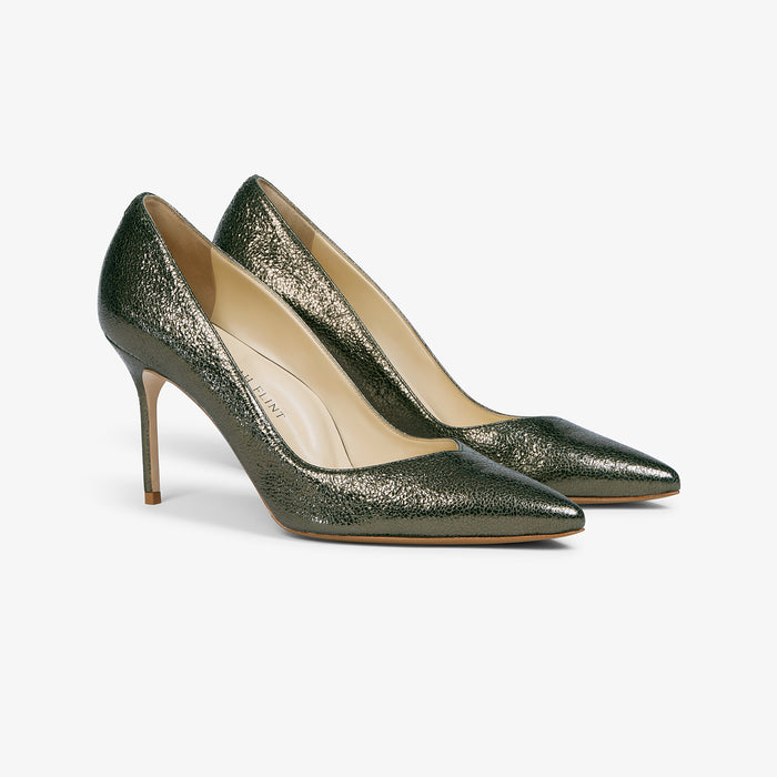 Packshot image of the sarah flint perfect pump in cypress crackle | Lead