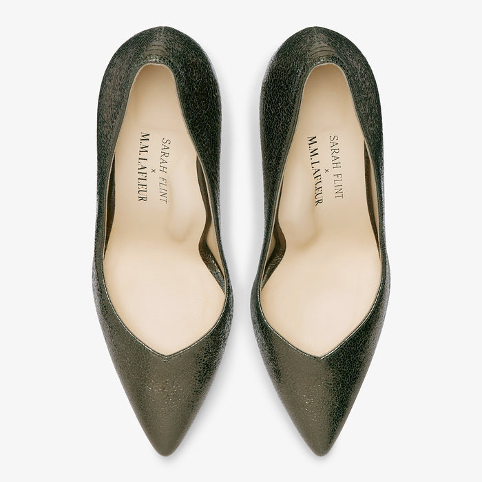 Packshot image of the sarah flint perfect pump in cypress crackle