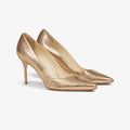 Packshot image of the sarah flint perfect pump in gold crackle | Lead