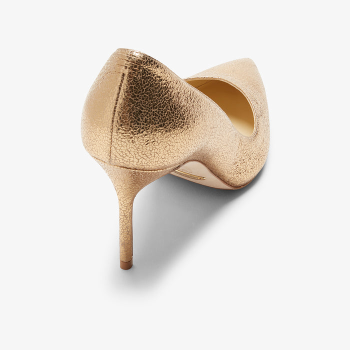 Packshot image of the sarah flint perfect pump in gold crackle