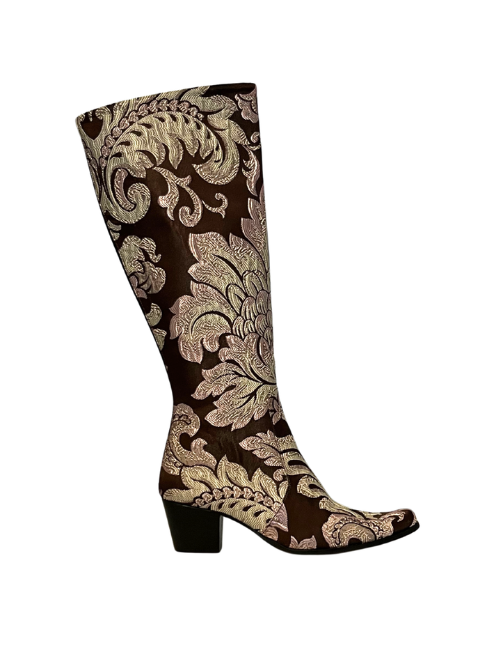 Mocha, Pink & Green Knee High