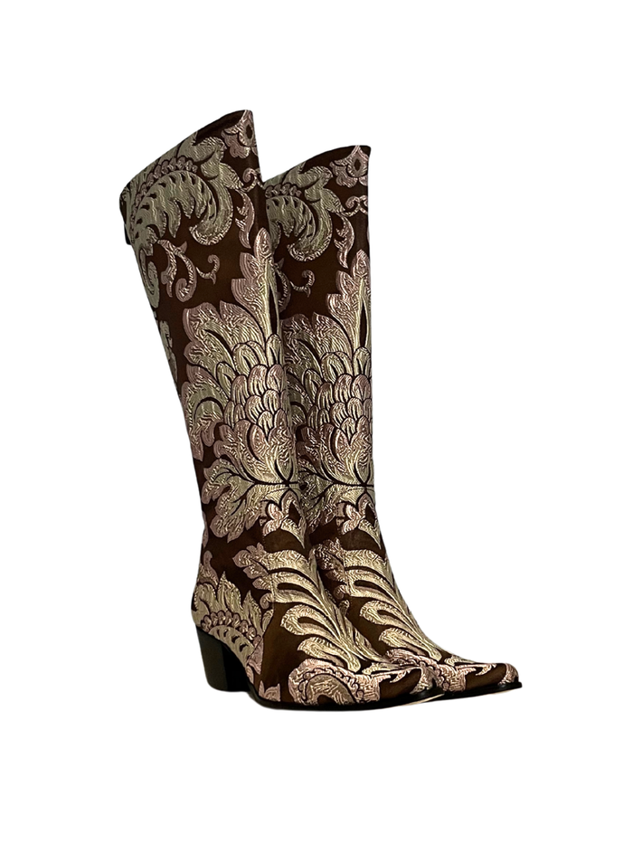 Mocha, Pink & Green Knee High
