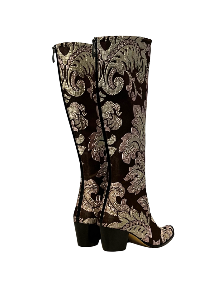 Mocha, Pink & Green Knee High