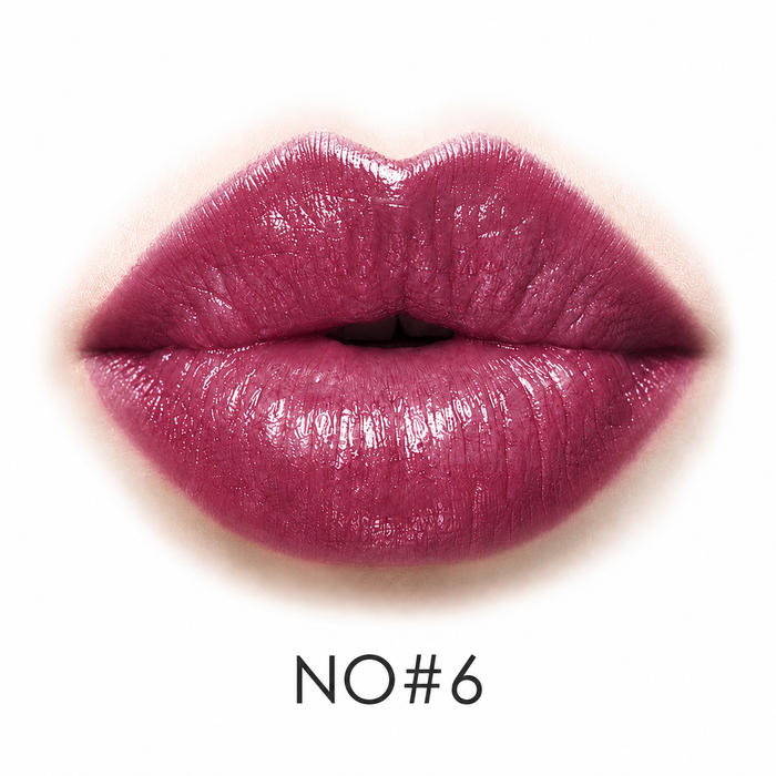 Rose bean paste shade NO6 shown as one of eight confirmed lipstick options, displayed clearly for design detail for shoppers.