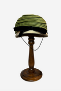 Mollie Thomas Green Velvet Turban with Black Bow image 0