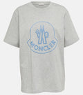 Moncler T-shirt "Blue Embroidered Monogram Logo"