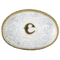 Montana Silversmiths Initial C Silver Engraved Gold Buckle