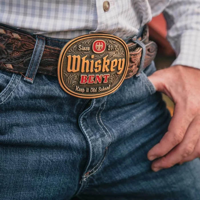 Montana Silversmiths Keep it Old School Whiskey Bent Buckle