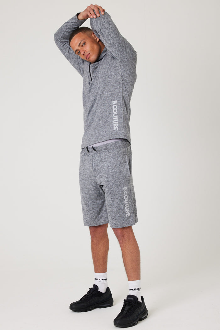 Moreton Gym Shorts, Quarter-Zip Top & T-Shirt Set - Grey