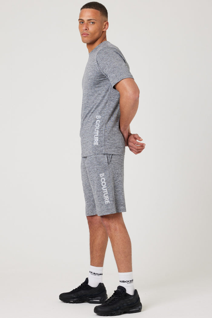 Moreton Gym Shorts, Quarter-Zip Top & T-Shirt Set - Grey