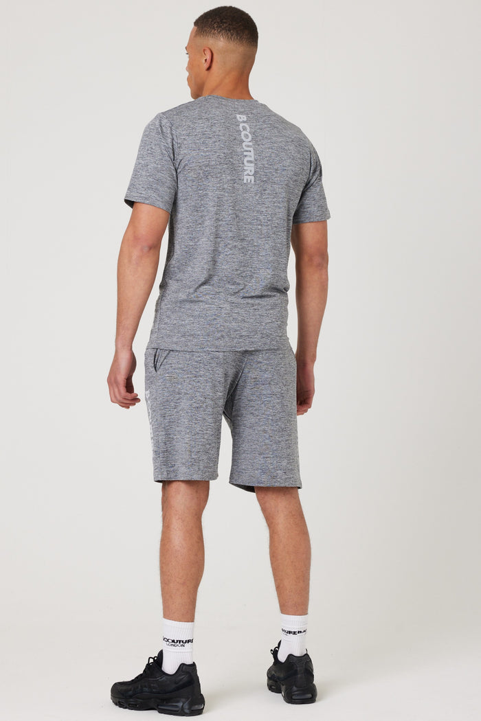 Moreton Gym Shorts, Quarter-Zip Top & T-Shirt Set - Grey