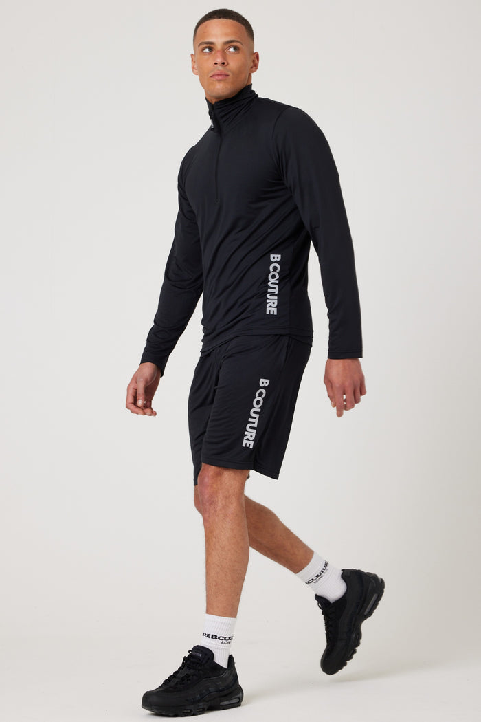 Moreton Gym Shorts, Quarter-Zip Top & T-Shirt Set - Navy