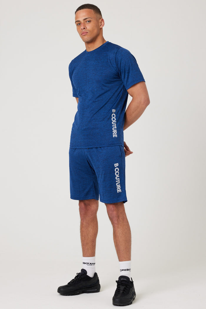 Moreton Gym Shorts, Quarter-Zip Top & T-Shirt Set - Navy