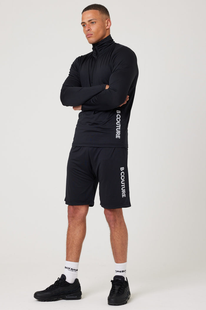 Moreton Gym Shorts, Quarter-Zip Top & T-Shirt Set - Navy