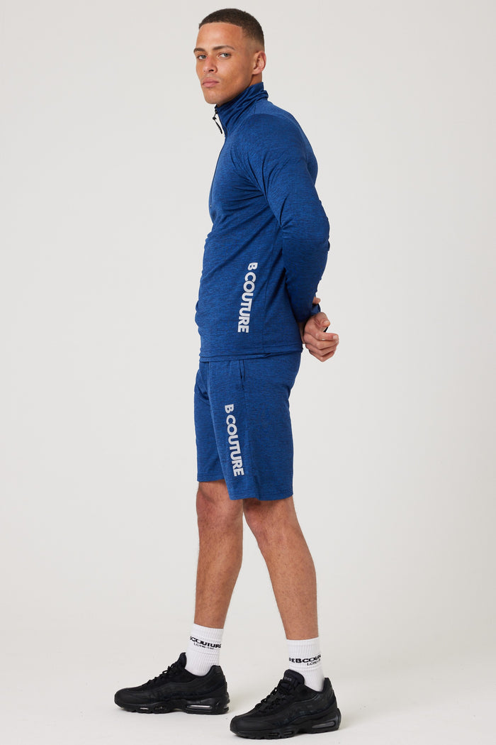 Moreton Gym Shorts, Quarter-Zip Top & T-Shirt Set - Navy