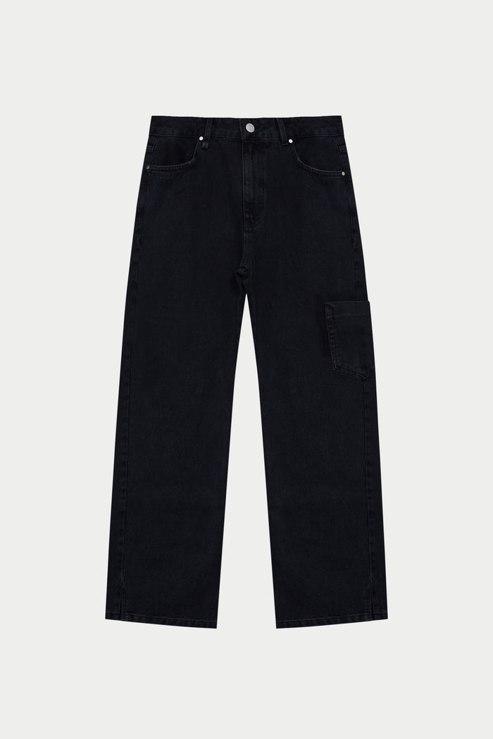 MULTI POCKET WASHED JEAN - BLACK WASH