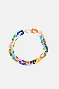 Multicolour Square Link Necklace image 0