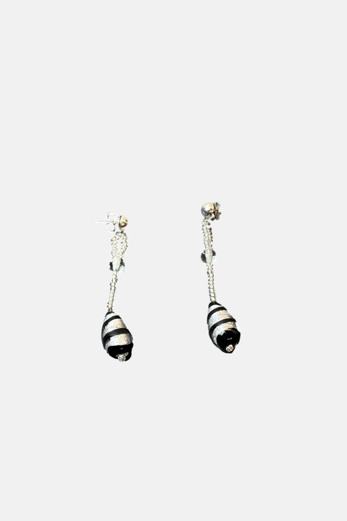 Muracho Glass Silver & Black Earrings image 0