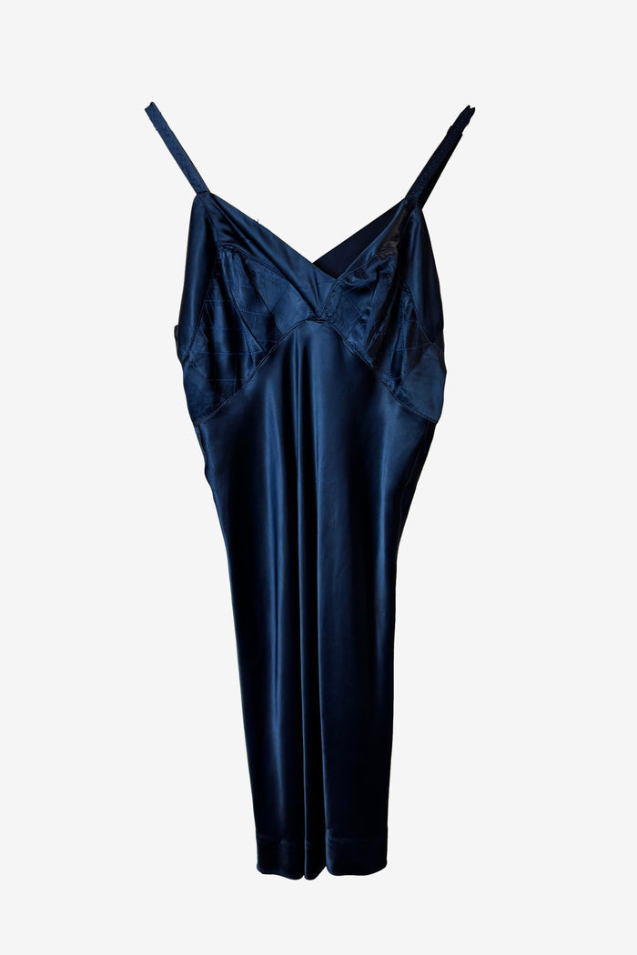 Navy Blue Satin Slip Mini Dress image 0