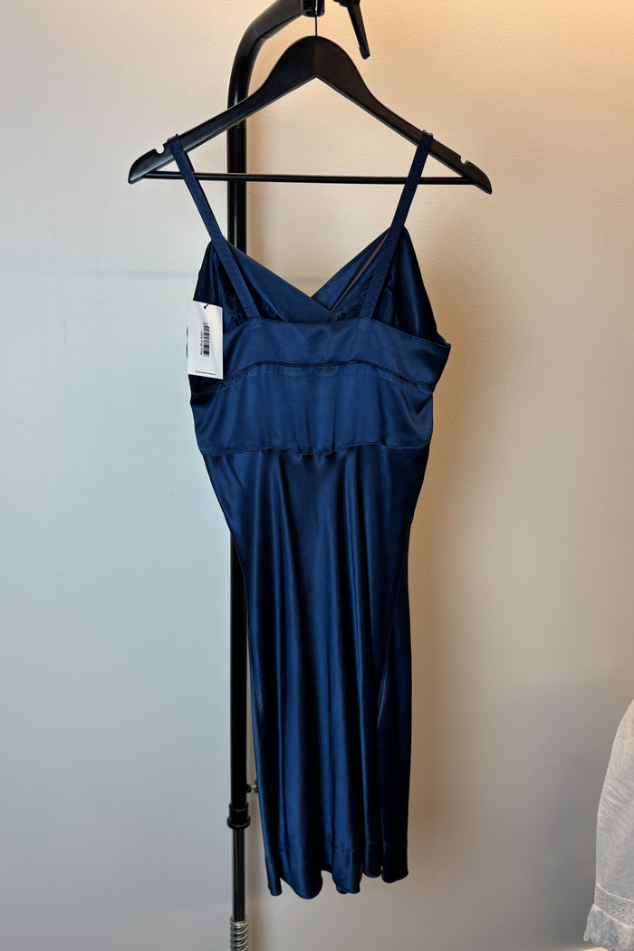 Navy Blue Satin Slip Mini Dress image 1