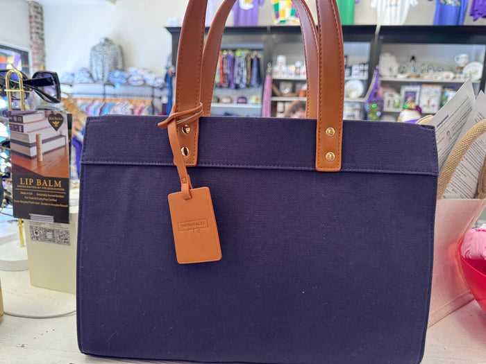 Navy Canvas Book Tote
