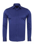 Navy Classic Single Cuff Men's Shirt-Makrom