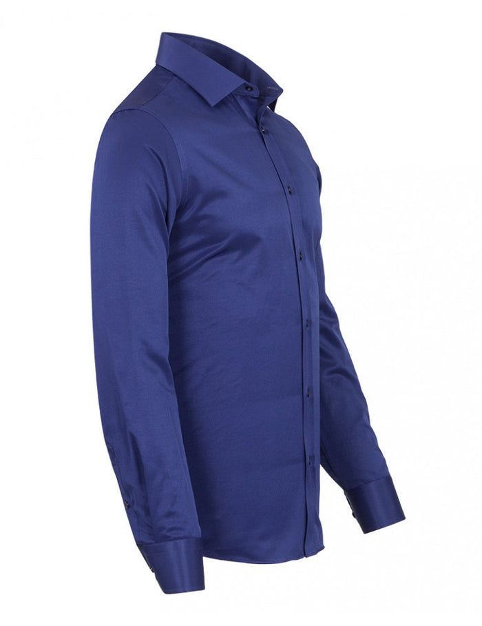 Navy Classic Single Cuff Men's Shirt-Makrom