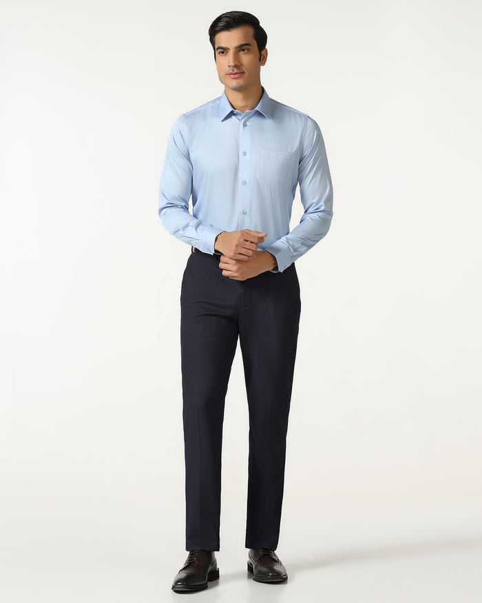 Navy Must Haves Textured Trouser - Miggins