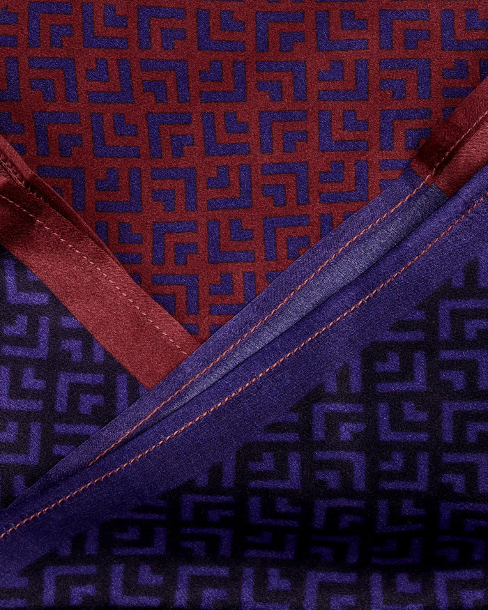 Navy Printed 100% Silk Pocket Square - Webber