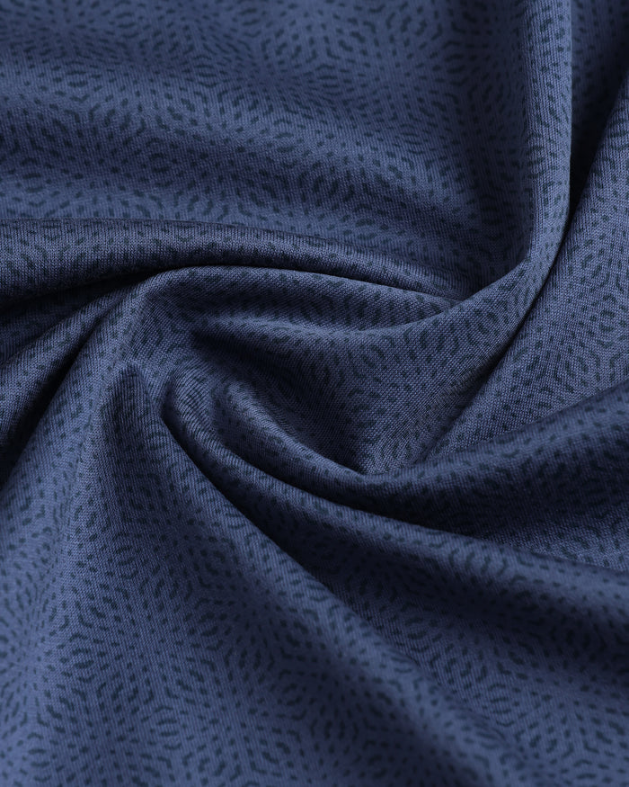 Navy Printed Polo - Peter
